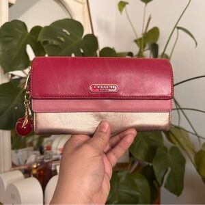 Coach Women's pink and Gold Wallet